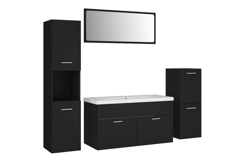 Badrumsmöbler svart spånskiva - Svart - Hus & renovering - Kök & bad - Badrum - Badrumsmöbler & badrumsinredning - Kompletta möbelpaket badrum