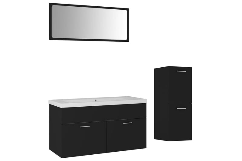 Badrumsmöbler svart spånskiva - Svart - Hus & renovering - Kök & bad - Badrum - Badrumsmöbler & badrumsinredning - Kompletta möbelpaket badrum