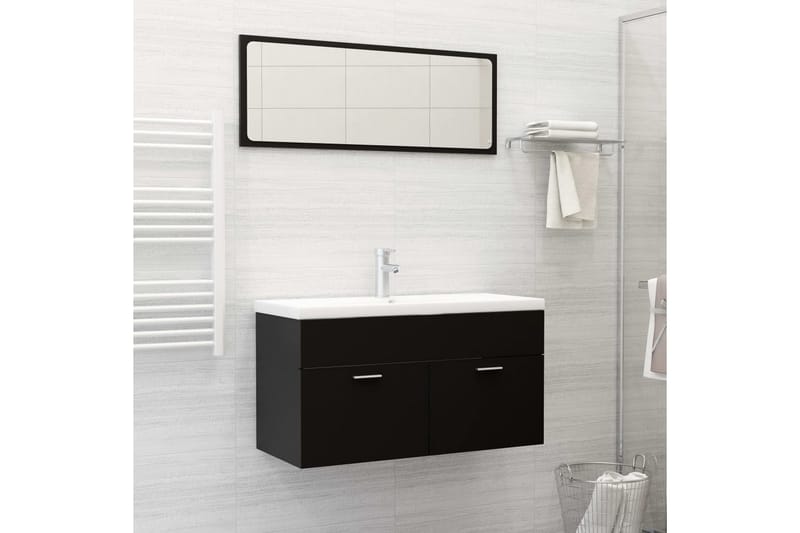 Badrumsmöbler svart spånskiva - Svart - Hus & renovering - Kök & bad - Badrum - Badrumsmöbler & badrumsinredning - Kompletta möbelpaket badrum