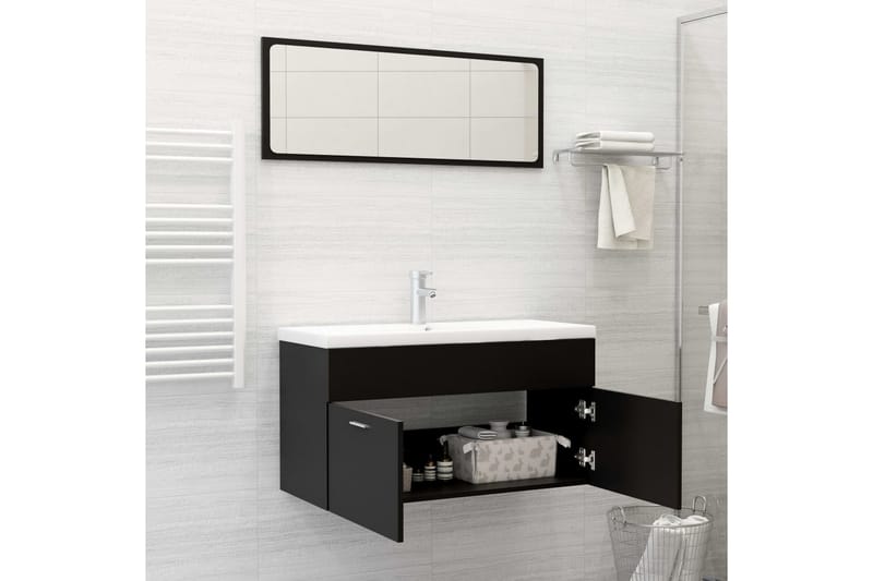 Badrumsmöbler svart spånskiva - Svart - Hus & renovering - Kök & bad - Badrum - Badrumsmöbler & badrumsinredning - Kompletta möbelpaket badrum