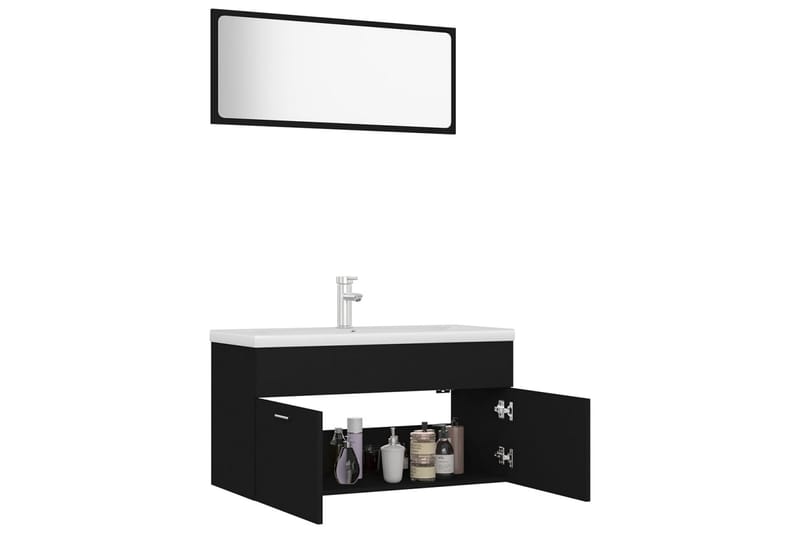 Badrumsmöbler svart spånskiva - Svart - Hus & renovering - Kök & bad - Badrum - Badrumsmöbler & badrumsinredning - Kompletta möbelpaket badrum