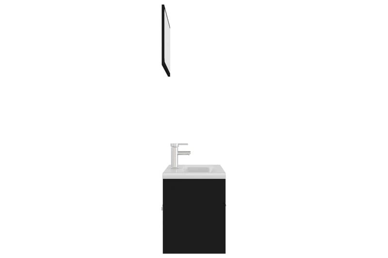 Badrumsmöbler svart spånskiva - Svart - Kompletta möbelpaket badrum