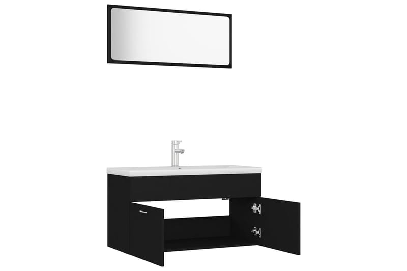 Badrumsmöbler svart spånskiva - Svart - Hus & renovering - Kök & bad - Badrum - Badrumsmöbler & badrumsinredning - Kompletta möbelpaket badrum