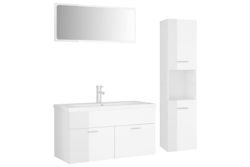 Badrumsmöbler vit högglans spånskiva - Vit - Hus & renovering - Kök & bad - Badrum - Badrumsmöbler & badrumsinredning - Kompletta möbelpaket badrum