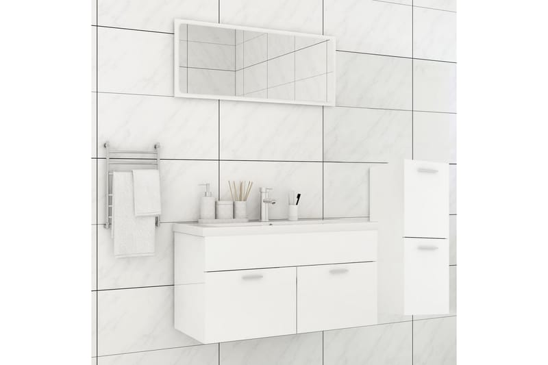 Badrumsmöbler vit högglans spånskiva - Vit - Hus & renovering - Kök & bad - Badrum - Badrumsmöbler & badrumsinredning - Kompletta möbelpaket badrum