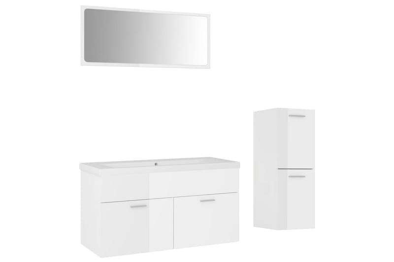 Badrumsmöbler vit högglans spånskiva - Vit - Hus & renovering - Kök & bad - Badrum - Badrumsmöbler & badrumsinredning - Kompletta möbelpaket badrum
