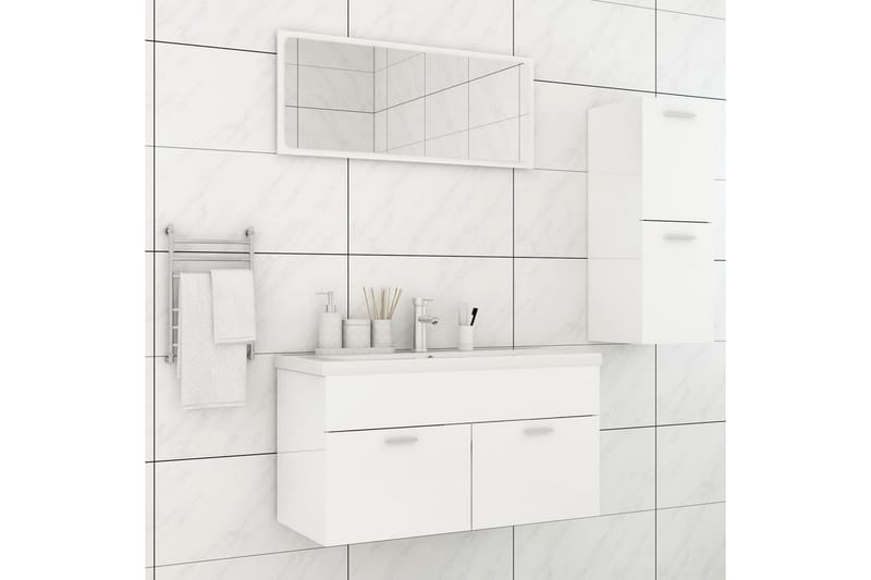 Badrumsmöbler vit högglans spånskiva - Vit - Hus & renovering - Kök & bad - Badrum - Badrumsmöbler & badrumsinredning - Kompletta möbelpaket badrum