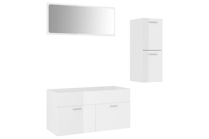 Badrumsmöbler vit högglans spånskiva - Vit - Hus & renovering - Kök & bad - Badrum - Badrumsmöbler & badrumsinredning - Kompletta möbelpaket badrum