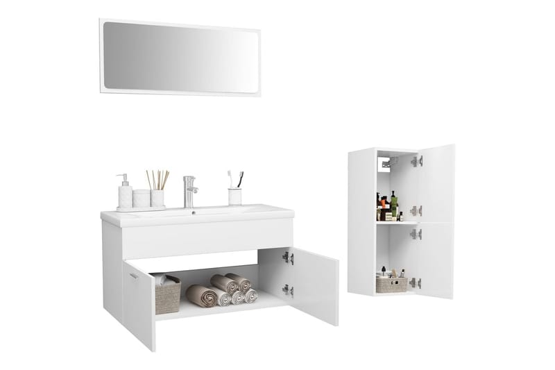 Badrumsmöbler vit spånskiva - Vit - Hus & renovering - Kök & bad - Badrum - Badrumsmöbler & badrumsinredning - Kompletta möbelpaket badrum