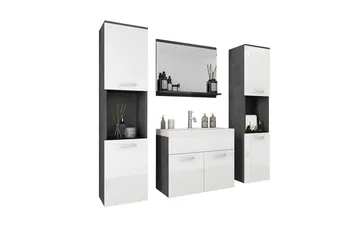 Badrumsmöbler - Vit|Svart - Hus & renovering - Kök & bad - Badrum - Badrumsmöbler & badrumsinredning - Kompletta möbelpaket badrum