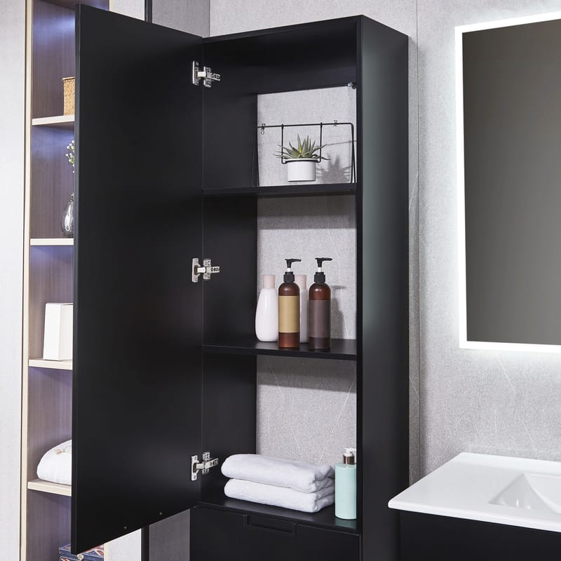 Badrumspaket 100cm | Kommod & sidoskåp i tålig MDF | LED-spegel - Hus & renovering - Kök & bad - Badrum - Badrumsmöbler & badrumsinredning - Kompletta möbelpaket badrum