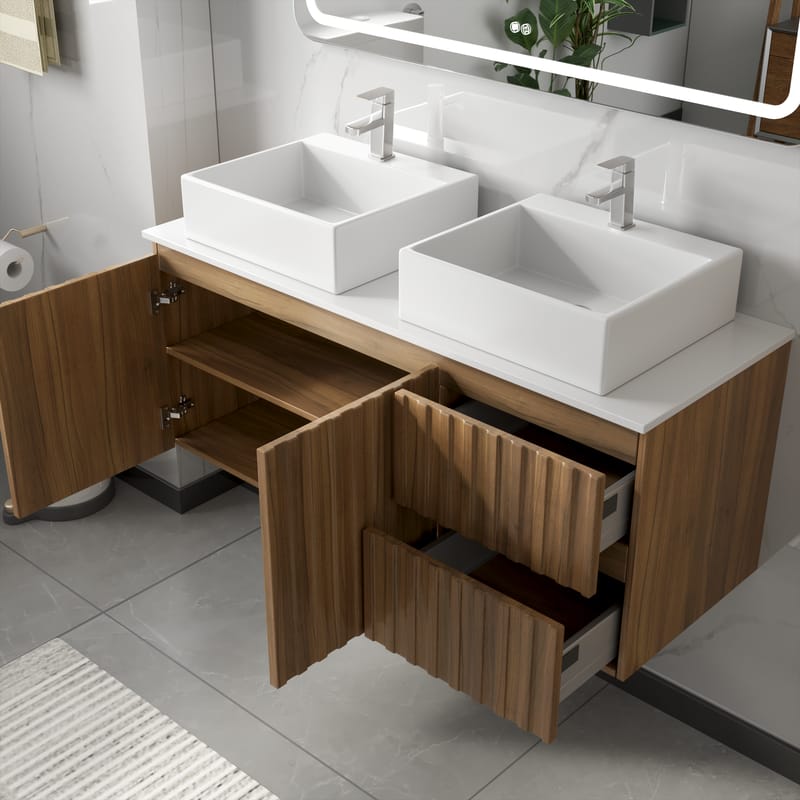 Badrumspaket 120 cm  |  LED-spegel med anti-fog funktion  | Paris - Hus & renovering - Kök & bad - Badrum - Badrumsmöbler & badrumsinredning - Kompletta möbelpaket badrum