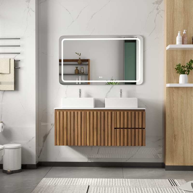 Badrumspaket 120 cm  |  LED-spegel med anti-fog funktion  | Paris - Hus & renovering - Kök & bad - Badrum - Badrumsmöbler & badrumsinredning - Kompletta möbelpaket badrum