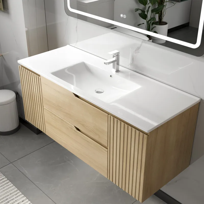 Badrumspaket 120 cm | LED-spegel med anti-fog & dimmer | Milan - Hus & renovering - Kök & bad - Badrum - Badrumsmöbler & badrumsinredning - Kompletta möbelpaket badrum