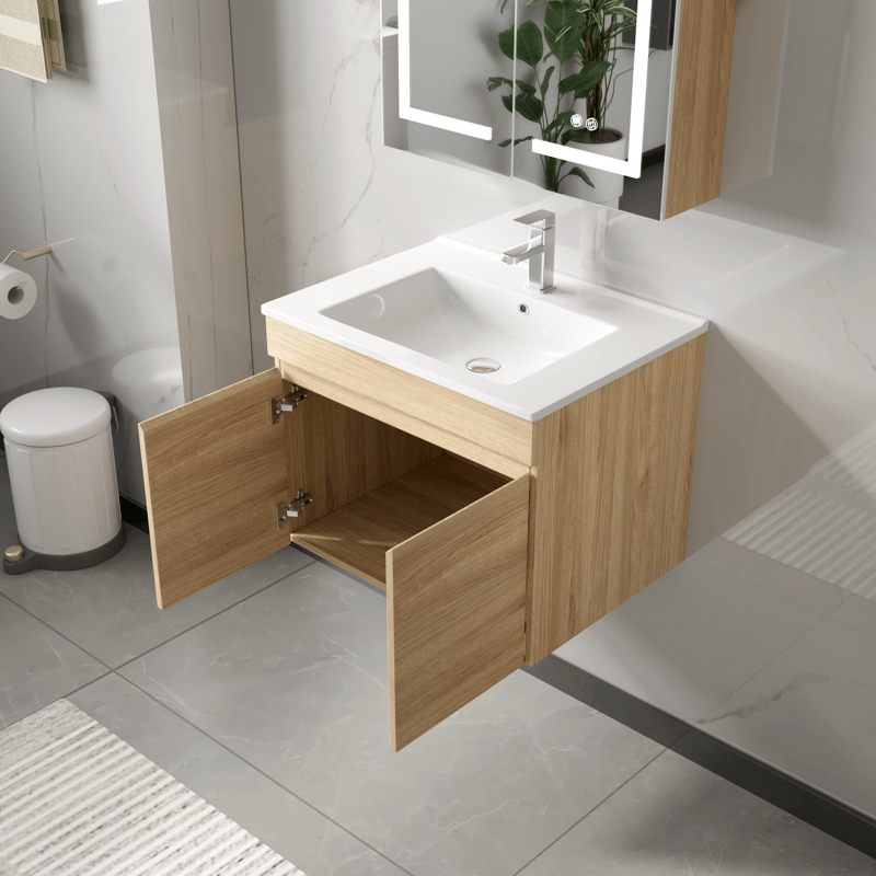 Badrumspaket 60 cm | LED-spegel med skåp | MDF | Nina - Hus & renovering - Kök & bad - Badrum - Badrumsmöbler & badrumsinredning - Kompletta möbelpaket badrum