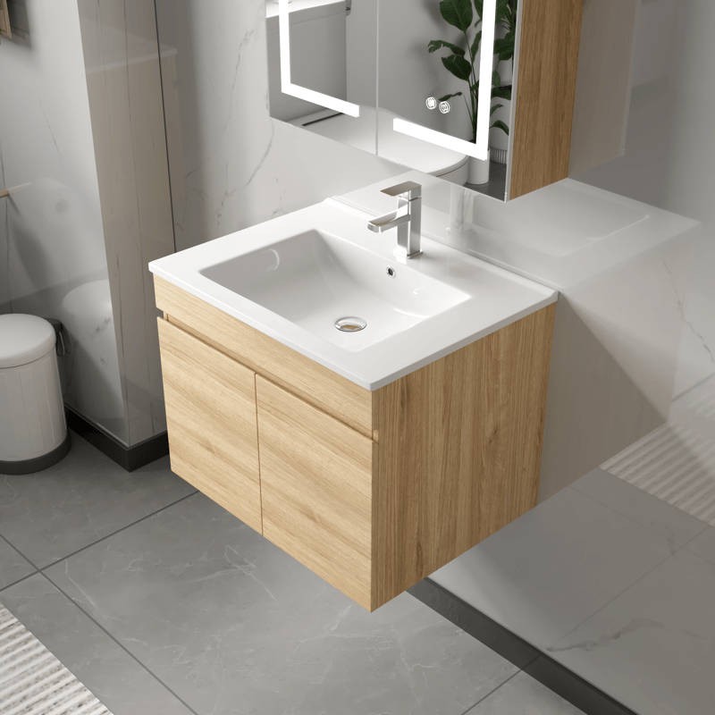 Badrumspaket 60 cm | LED-spegel med skåp | MDF | Nina - Hus & renovering - Kök & bad - Badrum - Badrumsmöbler & badrumsinredning - Kompletta möbelpaket badrum