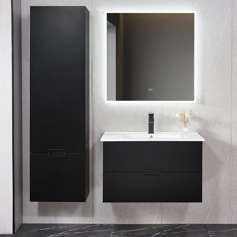 Badrumspaket 60cm | Kommod & sidoskåp i tålig MDF | LED-spegel, undefined