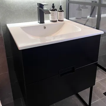 Badrumspaket 60cm | Kommod & sidoskåp i tålig MDF | LED-spegel - Hus & renovering - Kök & bad - Badrum - Badrumsmöbler & badrumsinredning - Kompletta möbelpaket badrum