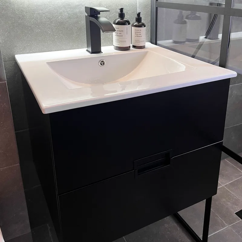 Badrumspaket 60cm | Kommod & sidoskåp i tålig MDF | LED-spegel - Hus & renovering - Kök & bad - Badrum - Badrumsmöbler & badrumsinredning - Kompletta m öbelpaket badrum