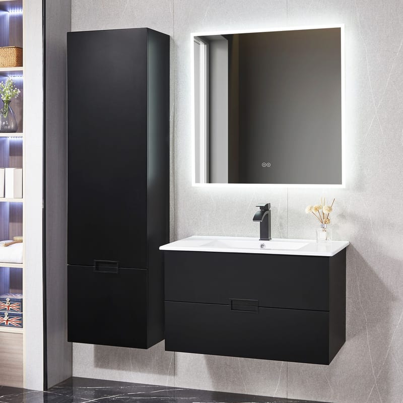 Badrumspaket 60cm | Kommod & sidoskåp i tålig MDF | LED-spegel - Hus & renovering - Kök & bad - Badrum - Badrumsmöbler & badrumsinredning - Kompletta möbelpaket badrum