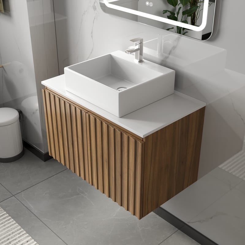 Badrumspaket 80 cm | LED-spegel med anti-fog funktion | Paris - Hus & renovering - Kök & bad - Badrum - Badrumsmöbler & badrumsinredning - Kompletta möbelpaket badrum