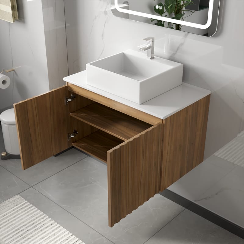 Badrumspaket 80 cm | LED-spegel med anti-fog funktion | Paris - Hus & renovering - Kök & bad - Badrum - Badrumsmöbler & badrumsinredning - Kompletta möbelpaket badrum