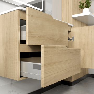 Badrumspaket | Kommod 80cm | Rektangulär LED-spegel | Milan - Hus & renovering - Kök & bad - Badrum - Badrumsmöbler & badrumsinredning - Kompletta möbelpaket badrum