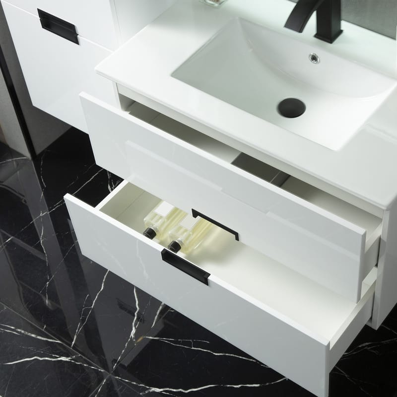 Badrumspaket | Kommod 80cm | Sidoskåp & LED-spegel - Hus & renovering - Kök & bad - Badrum - Badrumsmöbler & badrumsinredning - Kompletta möbelpaket badrum