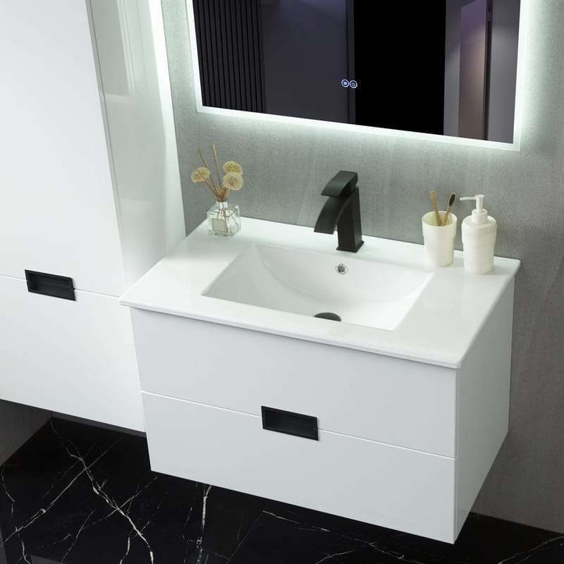 Badrumspaket | Kommod 80cm | Sidoskåp & LED-spegel - Hus & renovering - Kök & bad - Badrum - Badrumsmöbler & badrumsinredning - Kompletta möbelpaket badrum