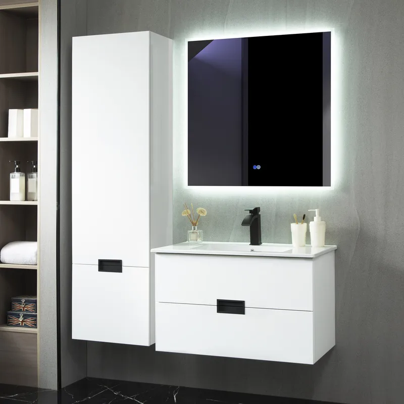 Badrumspaket | Kommod 80cm | Sidoskåp & LED-spegel - Hus & renovering - Kök & bad - Badrum - Badrumsmöbler & badrumsinredning - Kompletta möbelpaket badrum