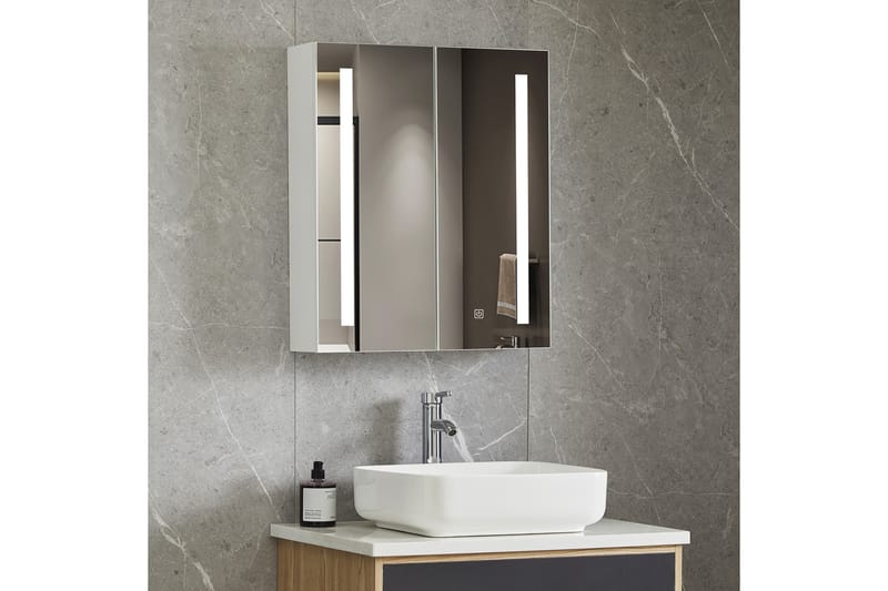 Badrumsskåp 60x70cm med Spegel och LED-belysning - Hus & renovering - Kök & bad - Badrum - Badrumsmöbler & badrumsinredning - Spegelskåp badrum