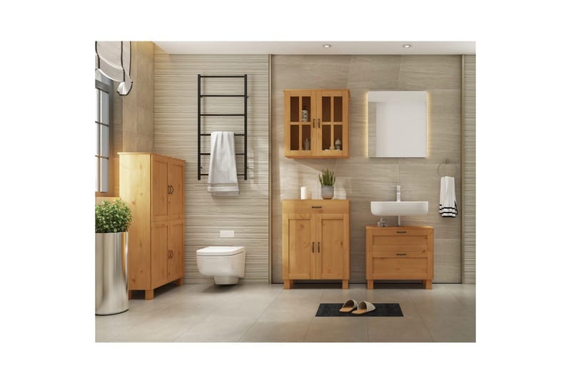 Badrumsskåp Alby 75x30x130 cm, Betsad/Vax - 75x30x130 cm, Betsad/Vax - Hus & renovering - Kök & bad - Badrum - Badrumsmöbler & badrumsinredning - Badrumsskåp