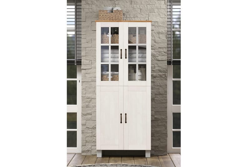 Badrumsskåp Alby 75x30x170 cm, Vit/Honung - 75x30x170 cm, Vit/Honung - Hus & renovering - Kök & bad - Badrum - Badrumsmöbler & badrumsinredning - Badrumsskåp