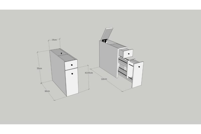 Badrumsförvaring - Antracit - Hus & renovering - Kök & bad - Badrum - Badrumsmöbler & badrumsinredning - Badrumsförvaring