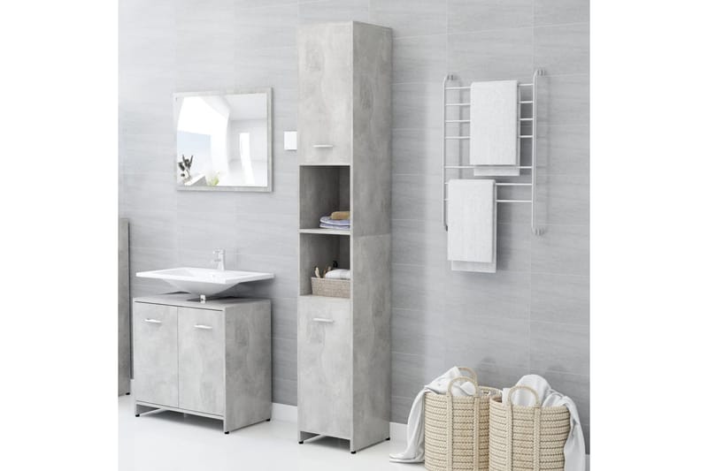 Badrumsskåp betonggrå 30x30x183,5 cm spånskiva - Grå - Hus & renovering - Kök & bad - Badrum - Badrumsmöbler & badrumsinredning - Badrumsskåp