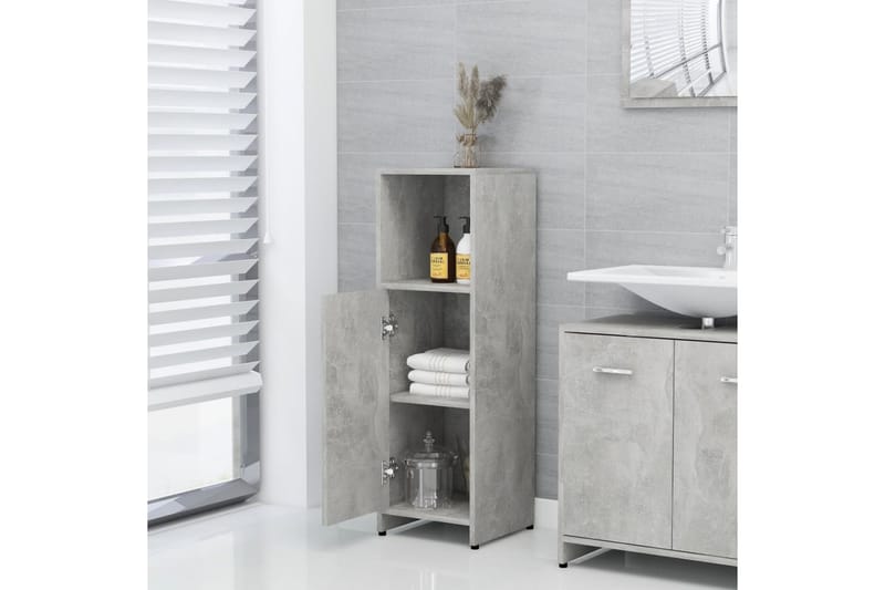 Badrumsskåp betonggrå 30x30x95 cm spånskiva - Grå - Hus & renovering - Kök & bad - Badrum - Badrumsmöbler & badrumsinredning - Badrumsskåp