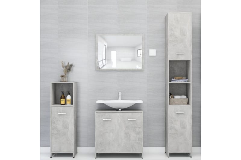 Badrumsskåp betonggrå 30x30x95 cm spånskiva - Grå - Hus & renovering - Kök & bad - Badrum - Badrumsmöbler & badrumsinredning - Badrumsskåp