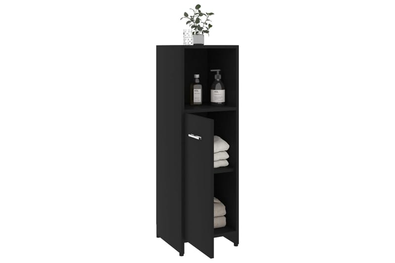Badrumsskåp svart 30x30x95 cm spånskiva - Svart - Hus & renovering - Kök & bad - Badrum - Badrumsmöbler & badrumsinredning - Badrumsskåp