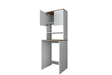 Caronti Badrumsskåp 65x183,6 cm Vit/Brun - Hanah Home - Hus & renovering - Kök & bad - Badrum - Badrumsmöbler & badrumsinredning - Badrumsskåp