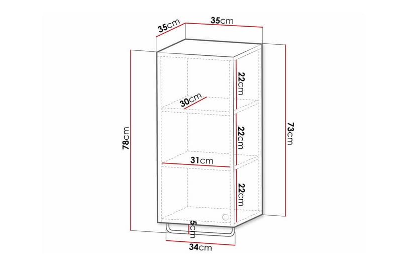 Glenndale Väggskåp 35x35 cm - Vit - Hus & renovering - Kök & bad - Badrum - Badrumsmöbler & badrumsinredning - Badrumsskåp