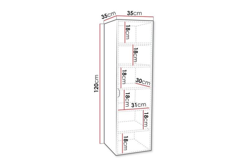 Glenndale Väggskåp 35x35 cm - Vit - Hus & renovering - Kök & bad - Badrum - Badrumsmöbler & badrumsinredning - Badrumsskåp