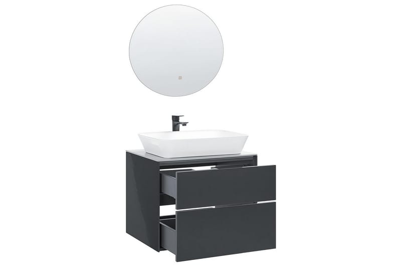 Badrumsskåp Manzon Grå, vit - Grå, vit - Hus & renovering - Kök & bad - Badrum - Badrumsmöbler & badrumsinredning - Spegelskåp badrum
