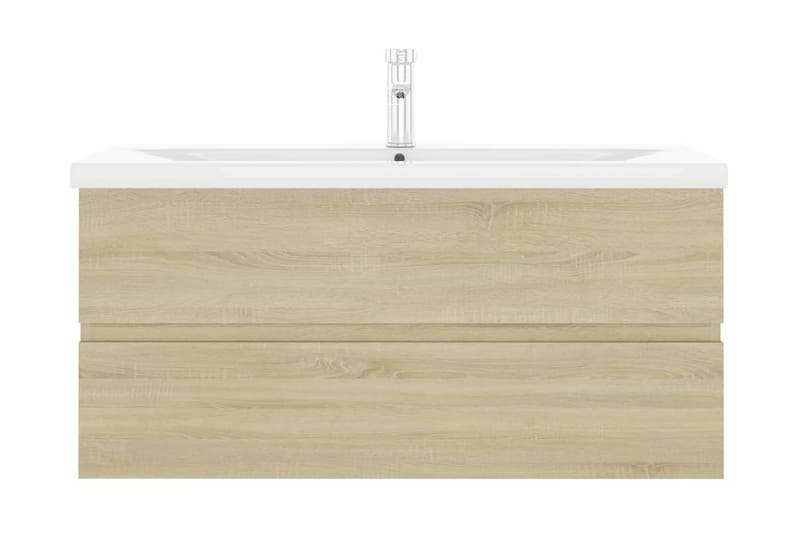 Badrumsskåp med inbyggt handfat sonoma-ek spånskiva - Brun - Hus & renovering - Kök & bad - Badrum - Badrumsmöbler & badrumsinredning - Tvättställsskåp & kommod