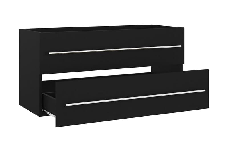 Badrumsskåp med inbyggt handfat svart spånskiva - Svart - Hus & renovering - Kök & bad - Badrum - Badrumsmöbler & badrumsinredning - Tvättställsskåp & kommod