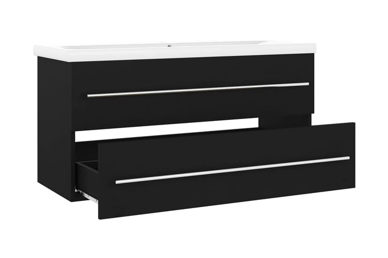 Badrumsskåp med inbyggt handfat svart spånskiva - Svart - Hus & renovering - Kök & bad - Badrum - Badrumsmöbler & badrumsinredning - Tvättställsskåp & kommod