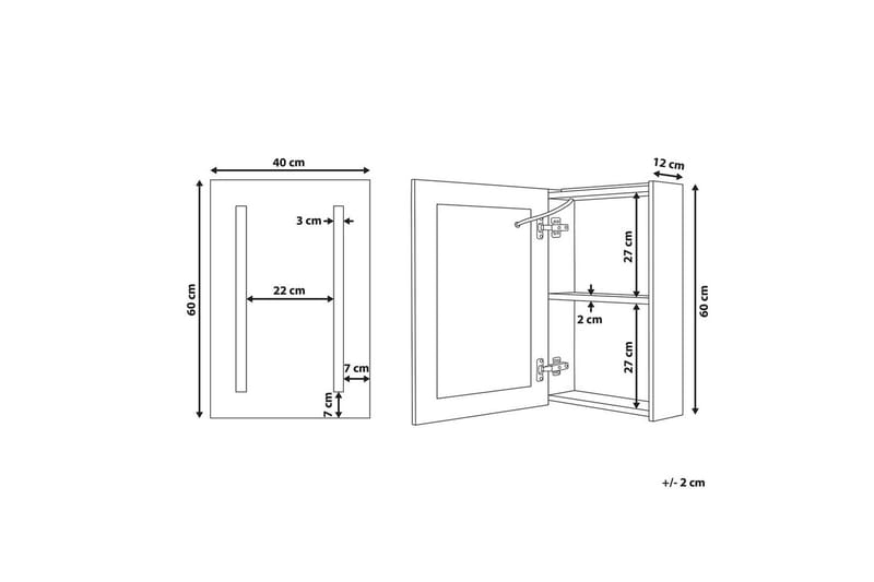 Badrumsskåp med spegel Cameron - Hus & renovering - Kök & bad - Badrum - Badrumsmöbler & badrumsinredning - Spegelskåp badrum