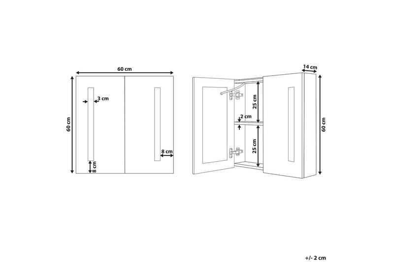 Badrumsskåp med spegel Chabunco Vit, Silver - Vit, Silver - Hus & renovering - Kök & bad - Badrum - Badrumsmöbler & badrumsinredning - Spegelskåp badrum