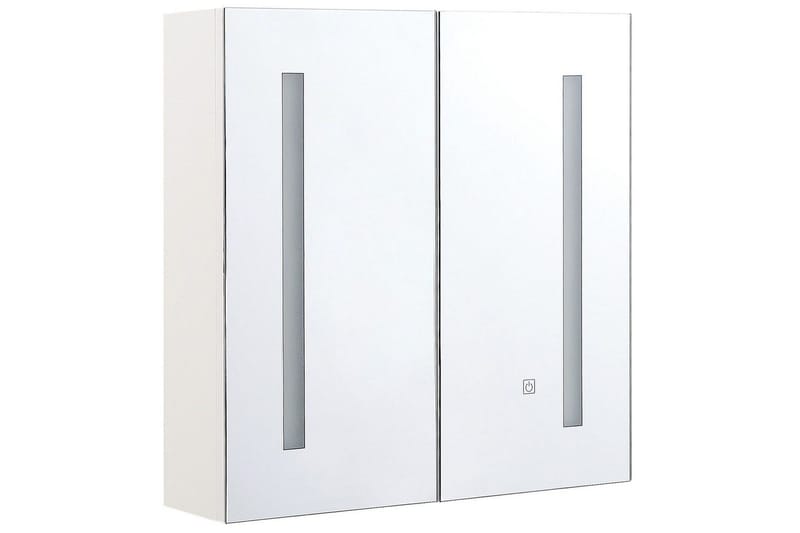 Badrumsskåp med spegel Chabunco Vit, Silver, Vit, Silver