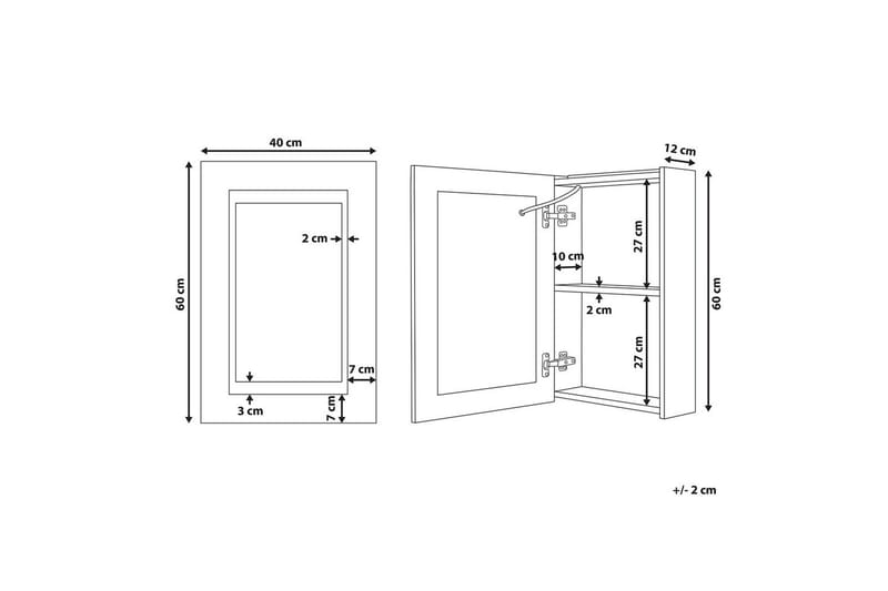 Badrumsskåp med spegel Malaspina - Hus & renovering - Kök & bad - Badrum - Badrumsmöbler & badrumsinredning - Spegelskåp badrum