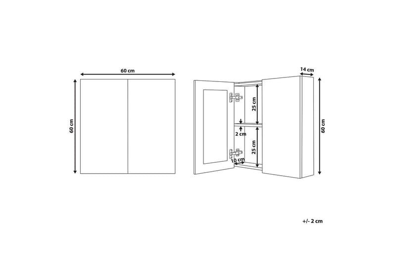 Badrumsskåp med spegel Navarra Svart, Silver, 60x14x60 cm - Svart, Silver, 60x14x60 cm - Hus & renovering - Kök & bad - Badrum - Badrumsmöbler & badrumsinredning - Spegelskåp badrum